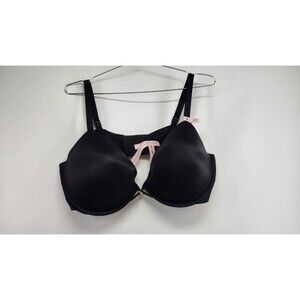 Victoria's Secret 44C Black Smooth Lightly Lined Plunge Demi Bra NWT